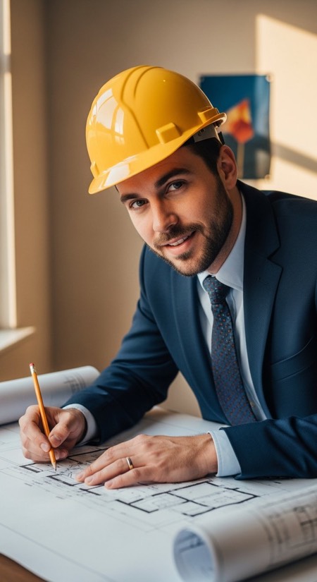 Architect At Drafting Table pose reference photo