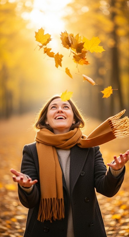 Autumn Leaves Walk pose reference photo