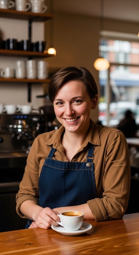 Barista Behind Counter pose reference photo
