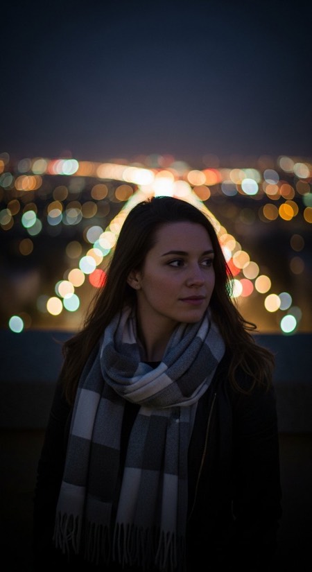 Bokeh City Portrait pose reference photo