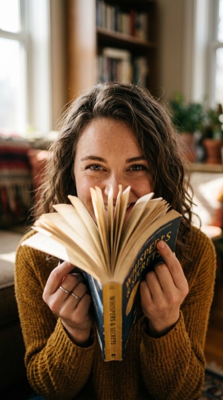 Book Pages Fan Face pose reference photo