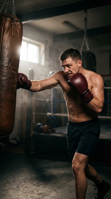 Boxing Heavy Bag Hook pose reference photo