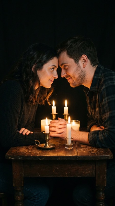 Candlelit Dinner Gaze pose reference photo