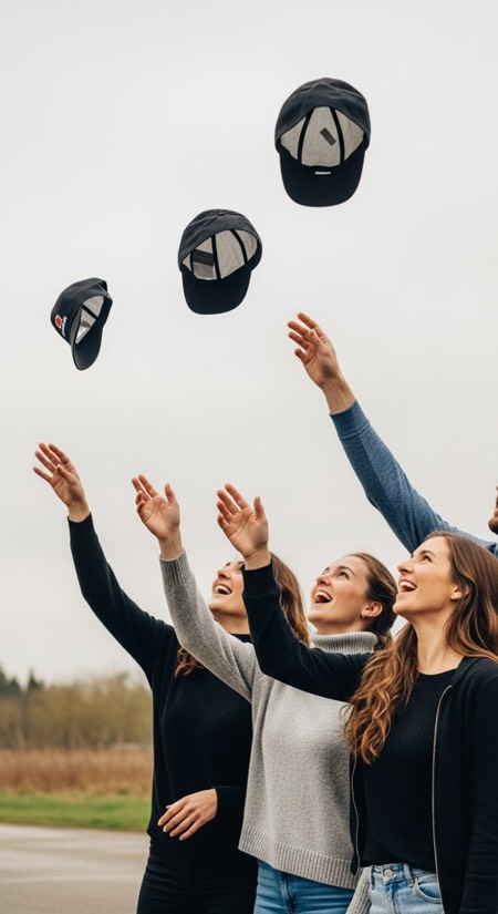 Cap Toss Celebration pose reference photo