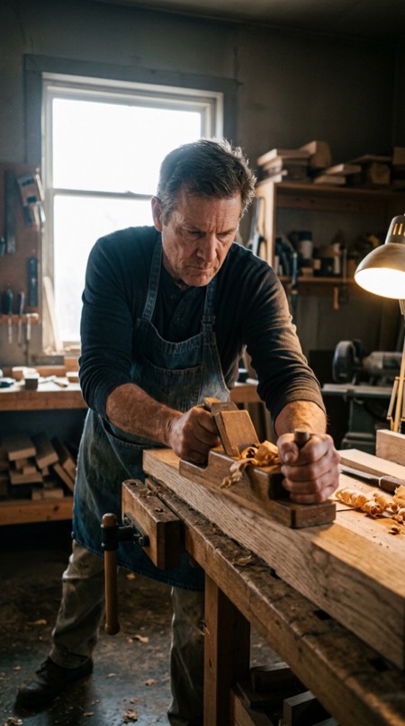 Carpenter In Workshop pose reference photo