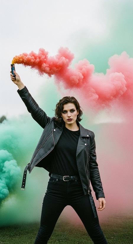 Colored Smoke Bomb Swirl pose reference photo