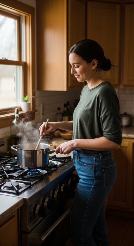 Cooking At The Stove pose reference photo