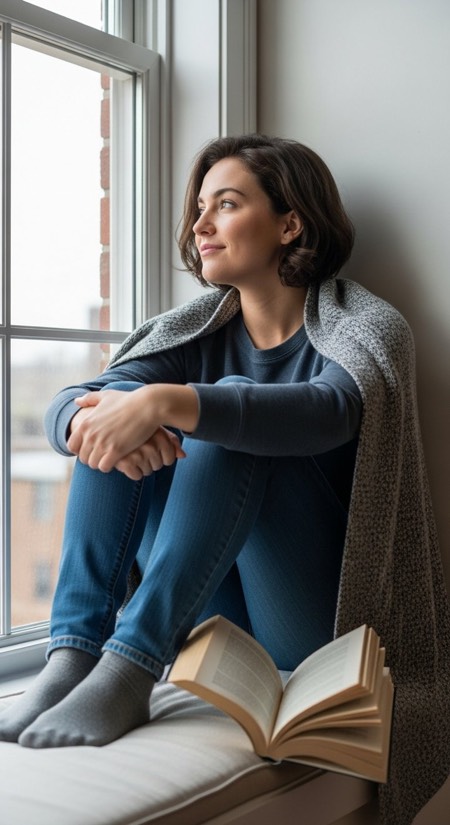 Cozy Window Reading pose reference photo
