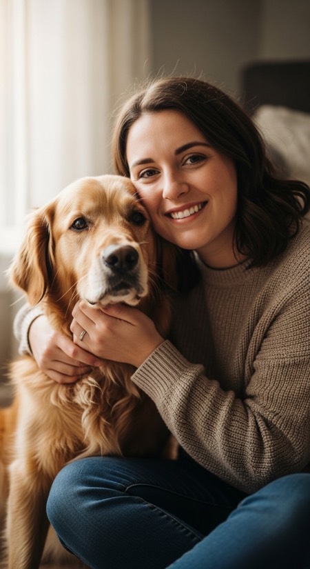 Cuddle with Your Dog pose reference photo