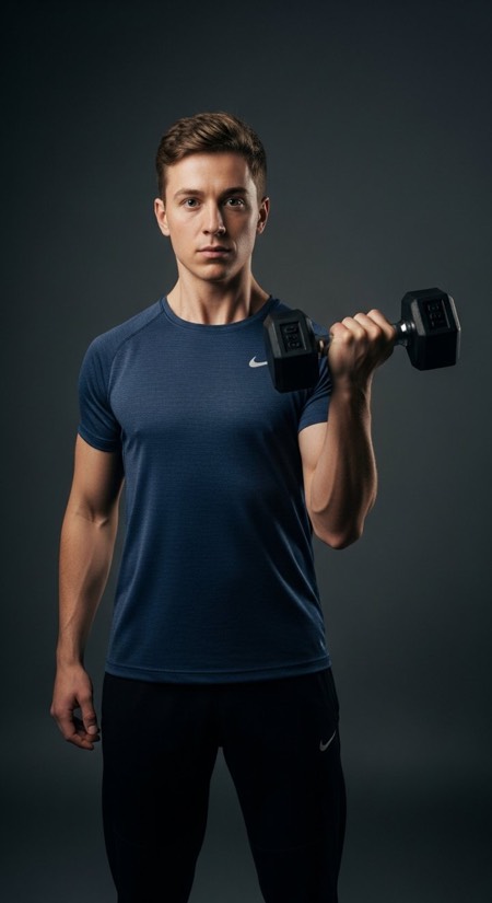 Dumbbell Curl Flex pose reference photo
