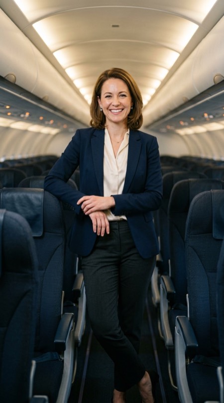Flight Attendant Cabin Smile pose reference photo