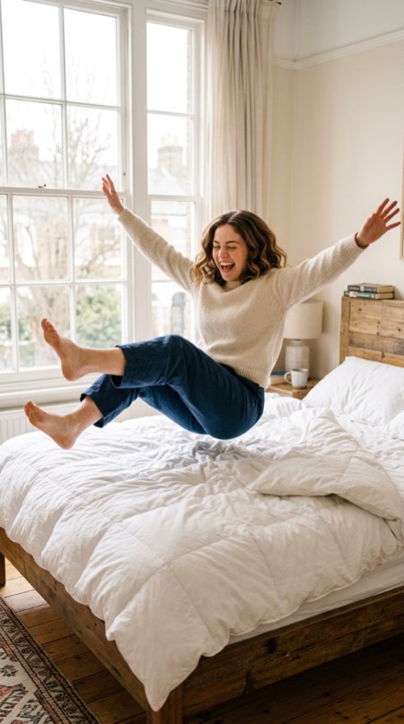 Fresh Bed Sheets Dive pose reference photo