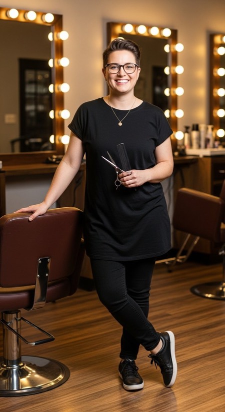 Hairstylist At Chair pose reference photo
