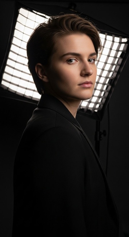 Low Key Dramatic Headshot pose reference photo