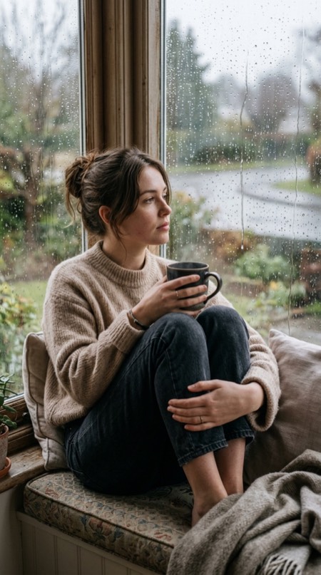 Rainy Day Window Watch pose reference photo