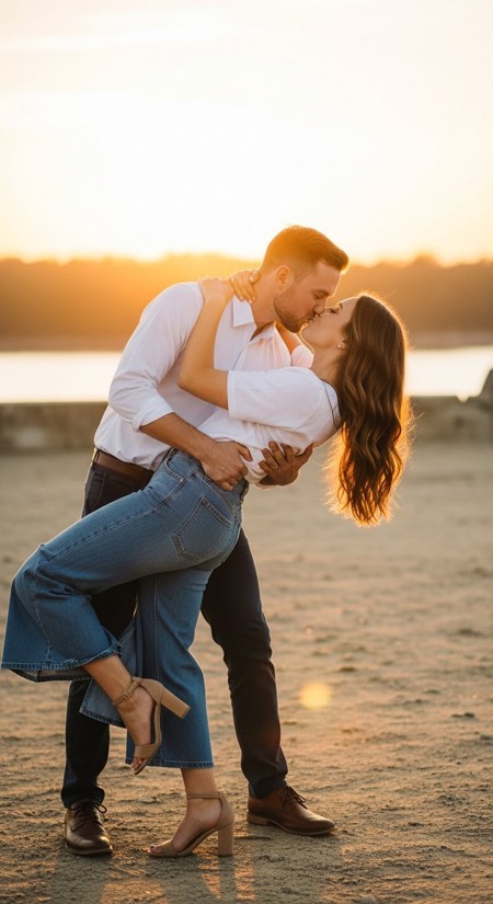 Romantic Dip Kiss pose reference photo