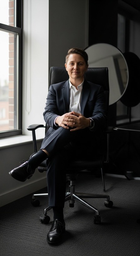 Seated Crossed Legs Executive pose reference photo