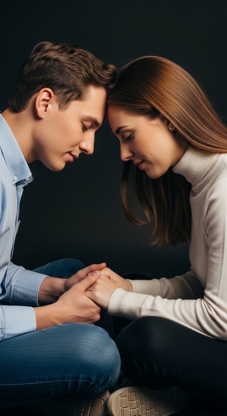 Seated Forehead To Forehead pose reference photo