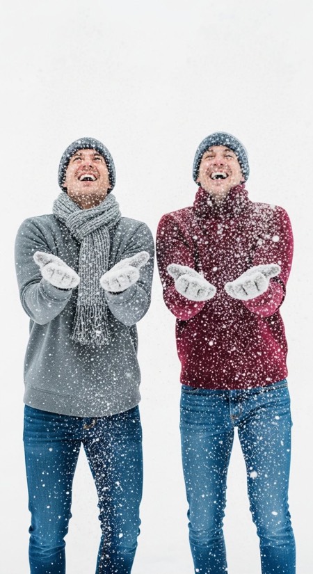 Snow Day Play pose reference photo