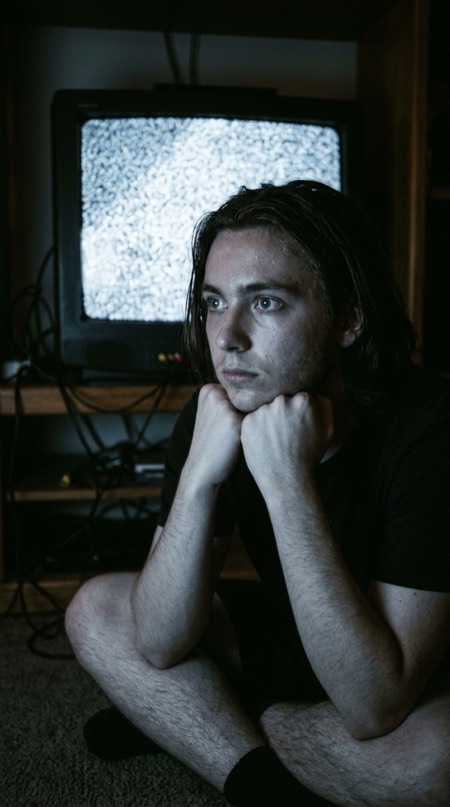 Static TV Glow Portrait pose reference photo