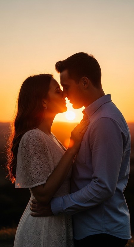 Sunset Beach Kiss pose reference photo