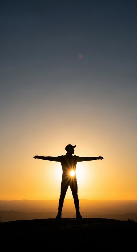 Sunset Silhouette Stance pose reference photo