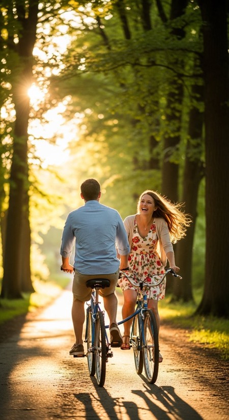 Tandem Bicycle Ride pose reference photo