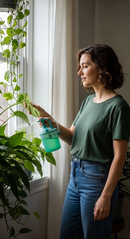 Tending House Plants pose reference photo