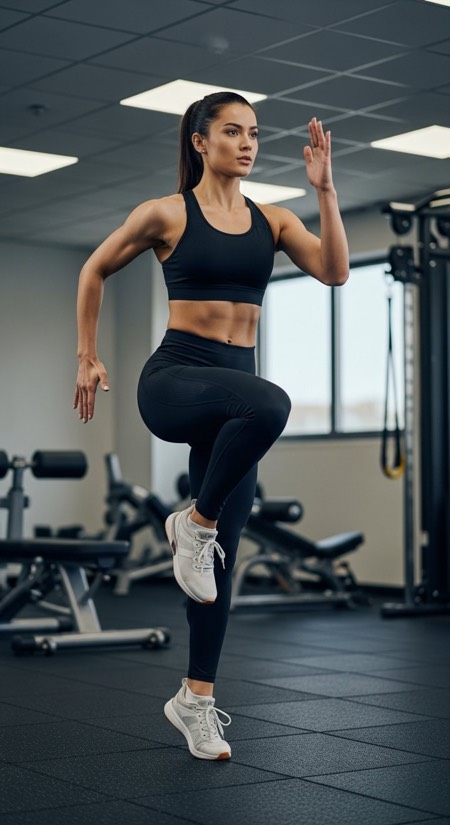 Treadmill Stride pose reference photo