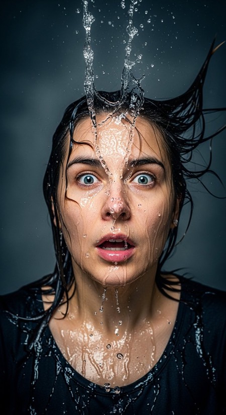 Water Splash Portrait pose reference photo