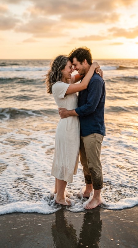 Waves Ankle Deep Embrace pose reference photo
